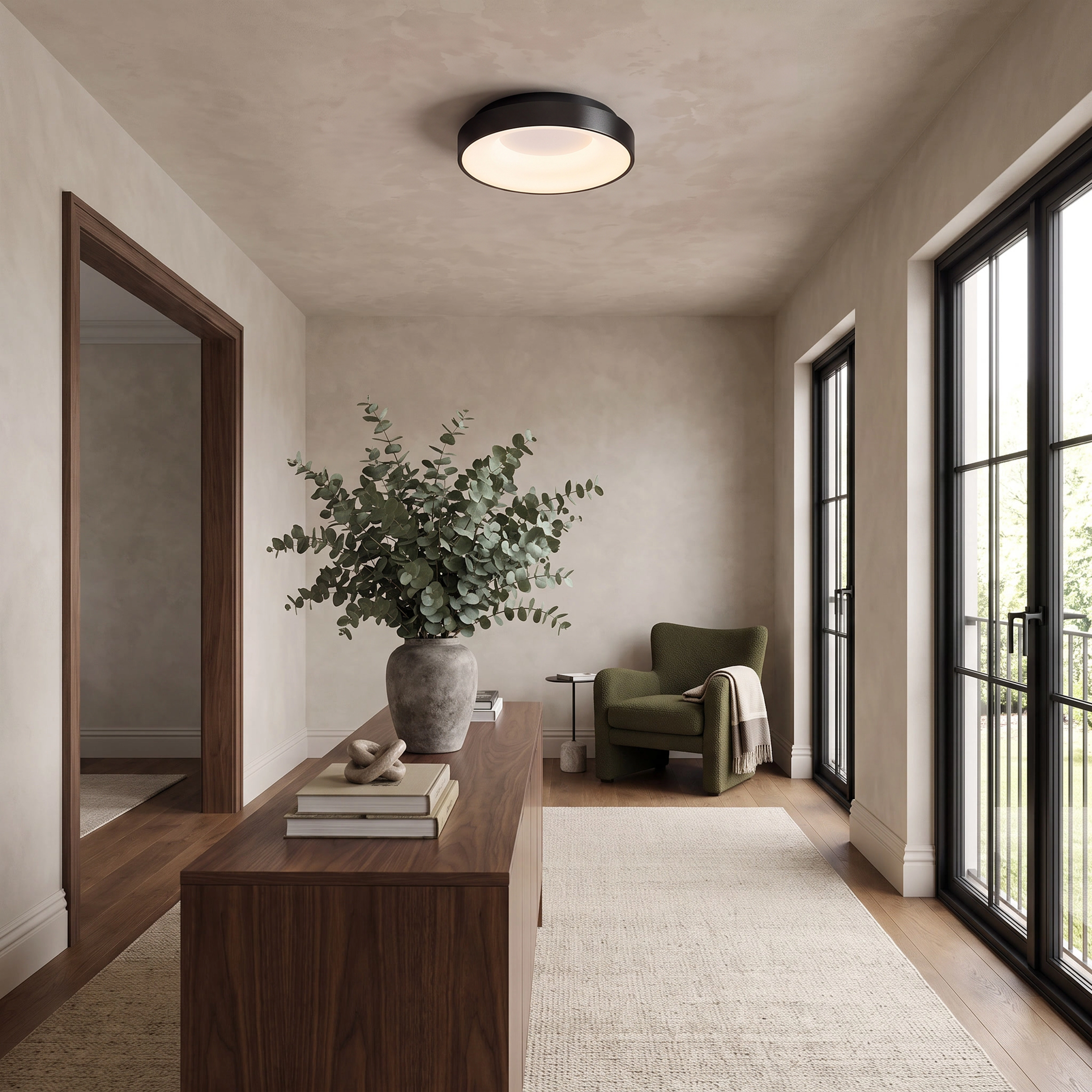 Bryce Smart flush mount, matte black, small