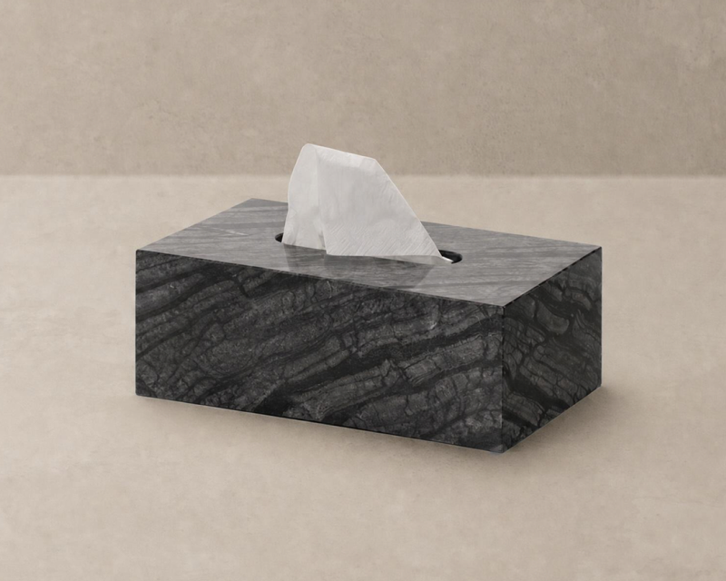 Golden Travertine stone tissue box cover
