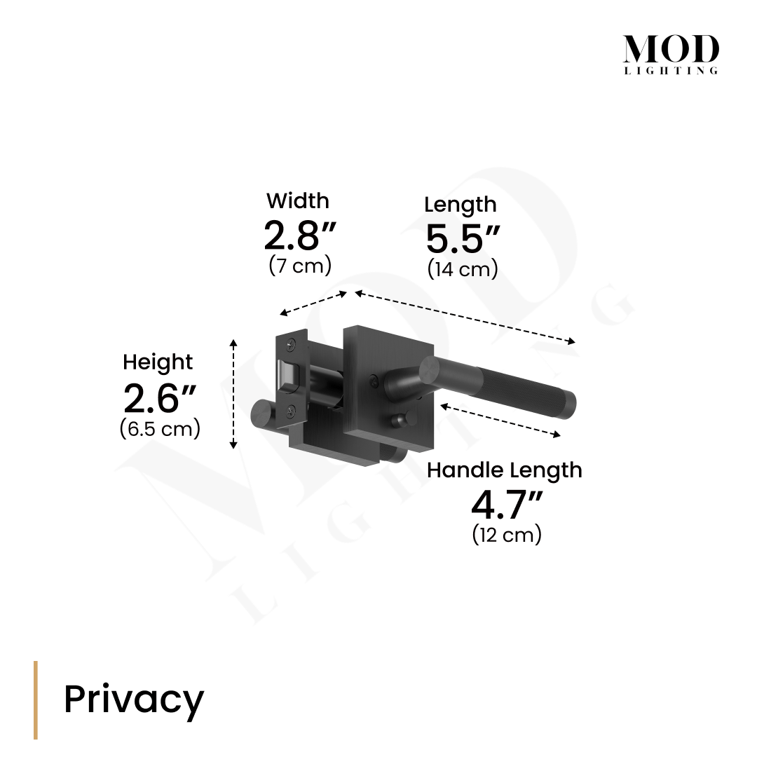 modern door handle privacy dims