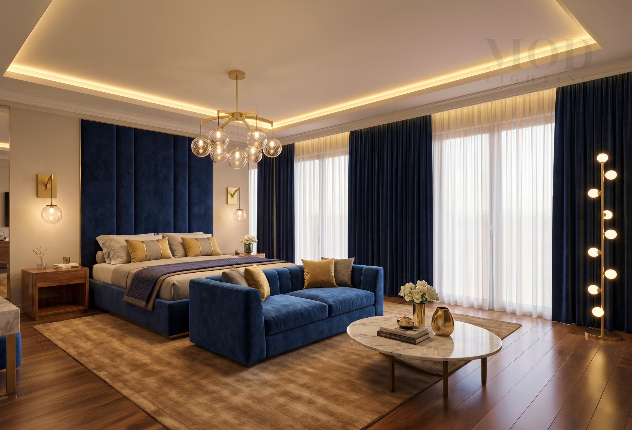 large bedroom lighting