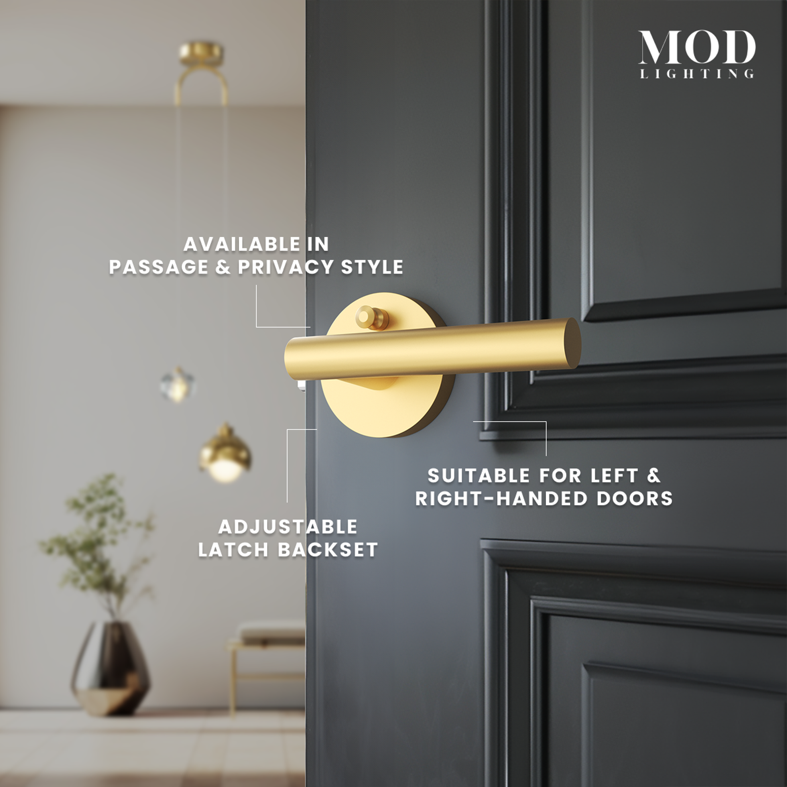 Hendrix · Minimalist Zinc Alloy Door Handle | MOD LIGHTING