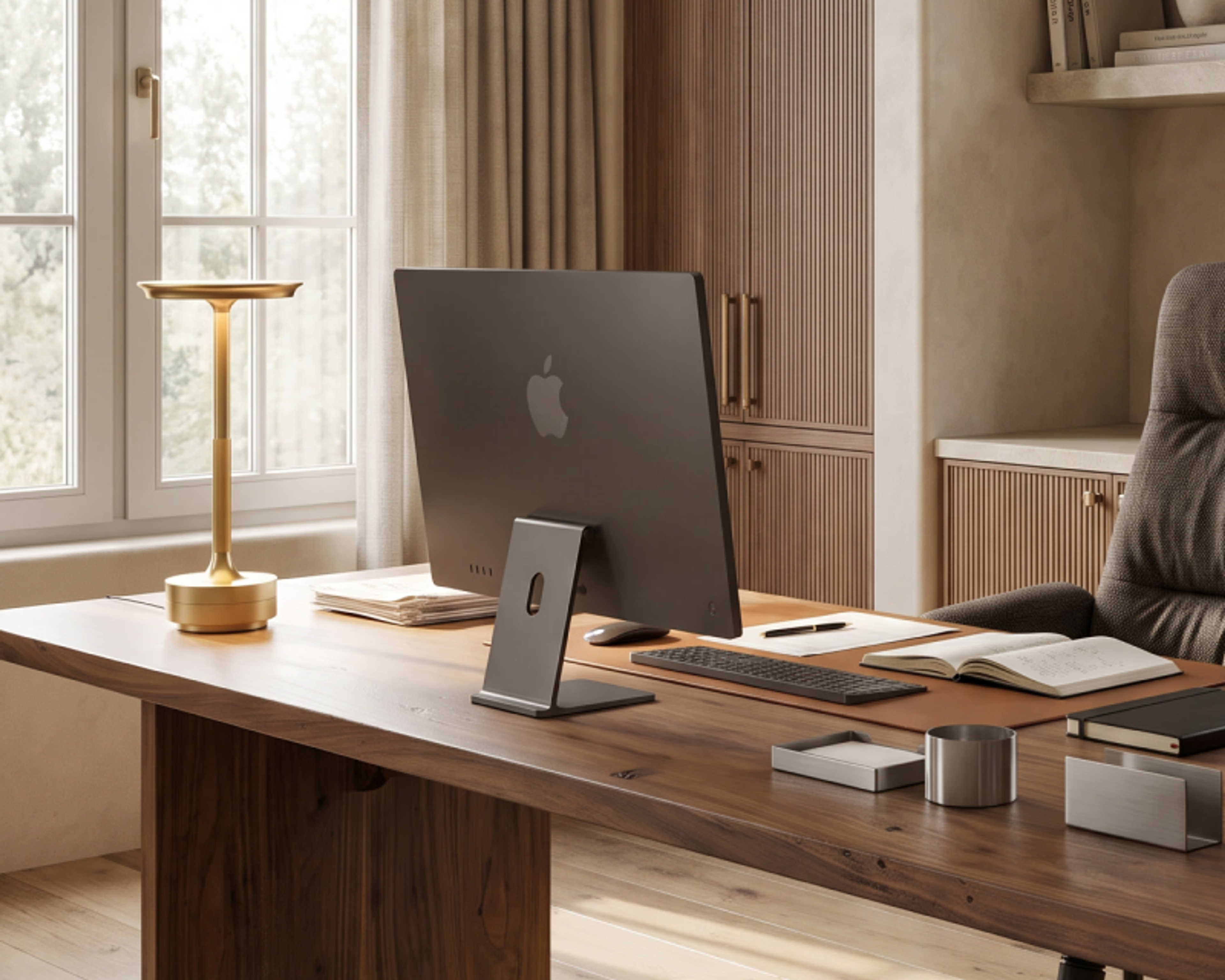 Dara cordless table lamp on a home office desk