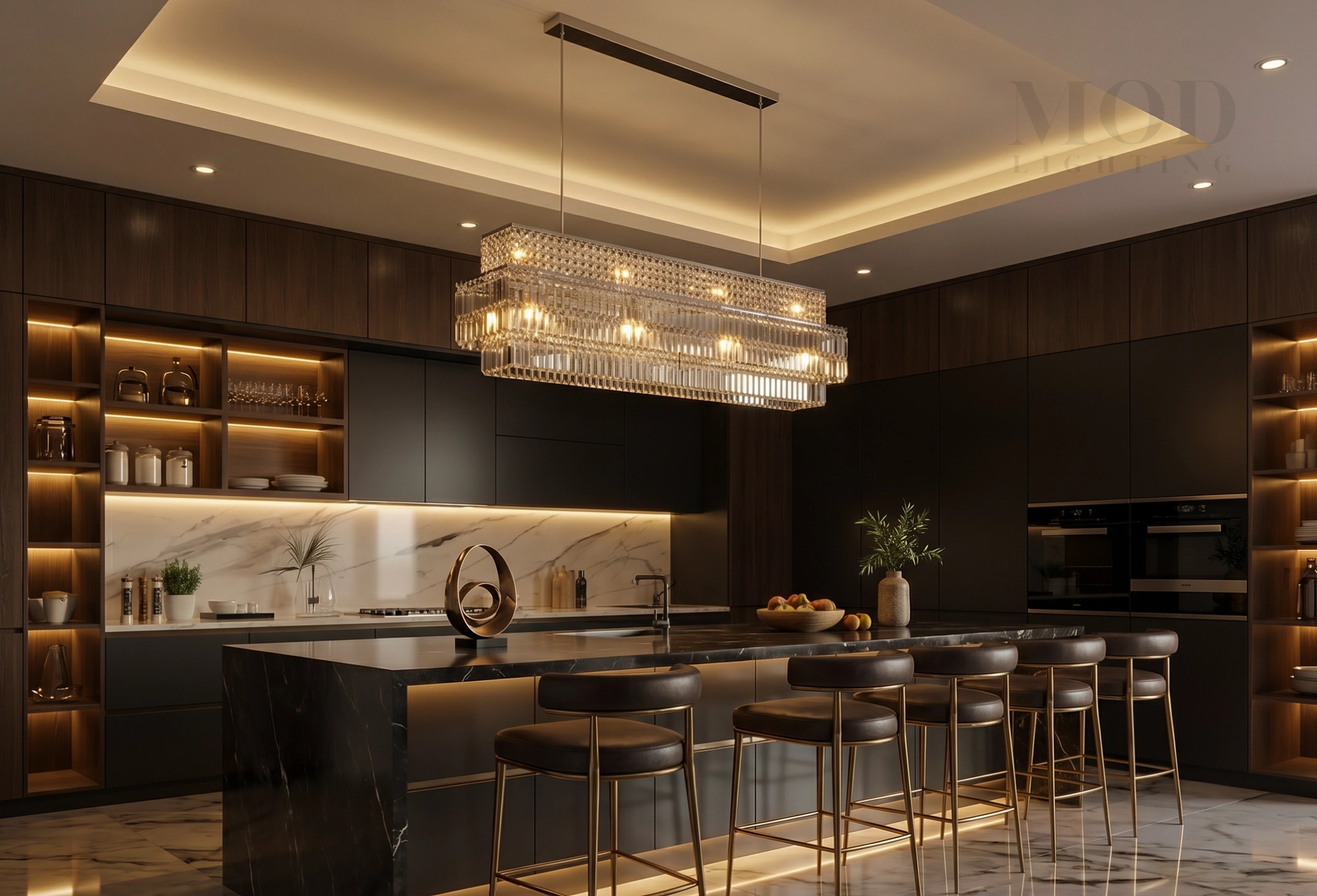 perfectly scaled and spaced pendant lights