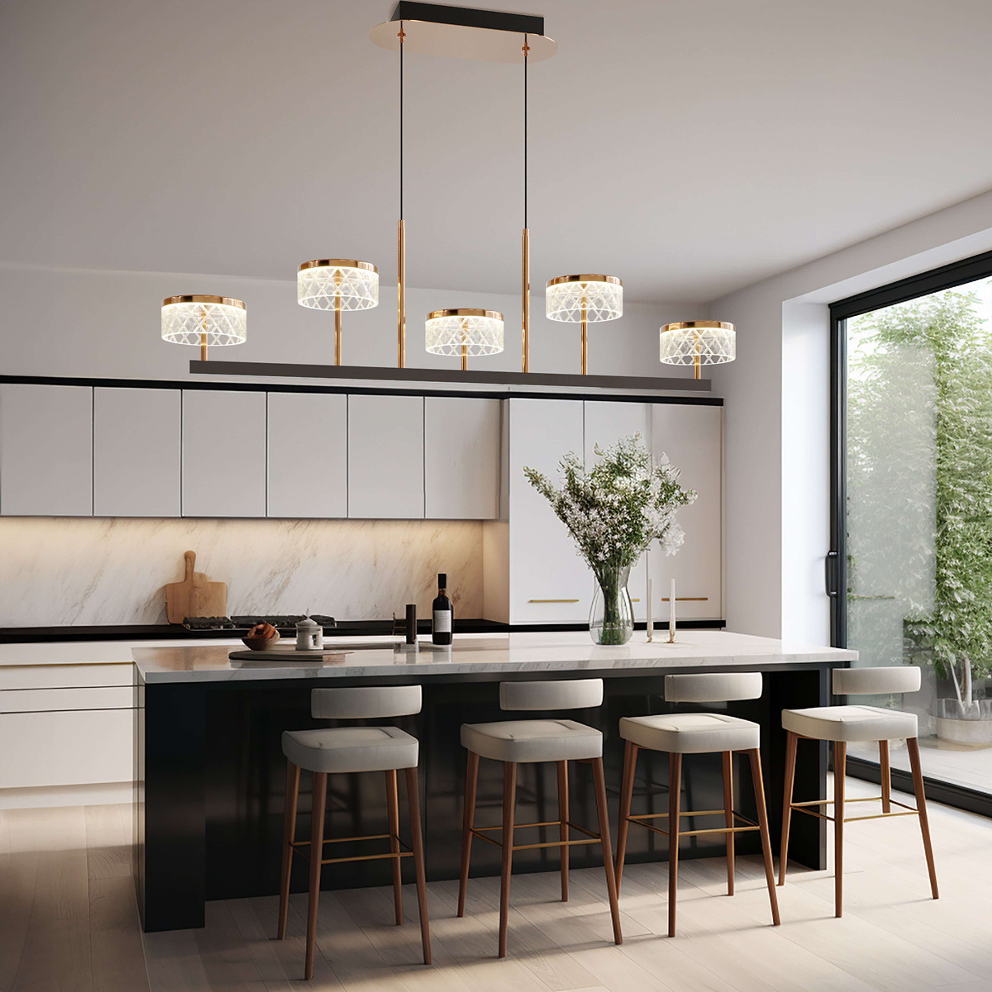 Emma pendant above a kitchen island in a modern home
