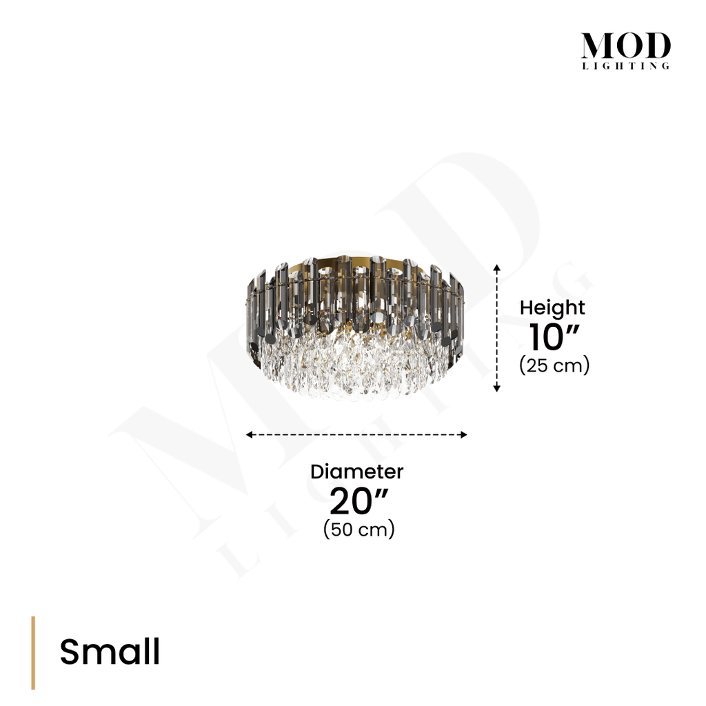 Modern Smoky Crystal, LED Luxury Chandelier Arina MOD Lighting