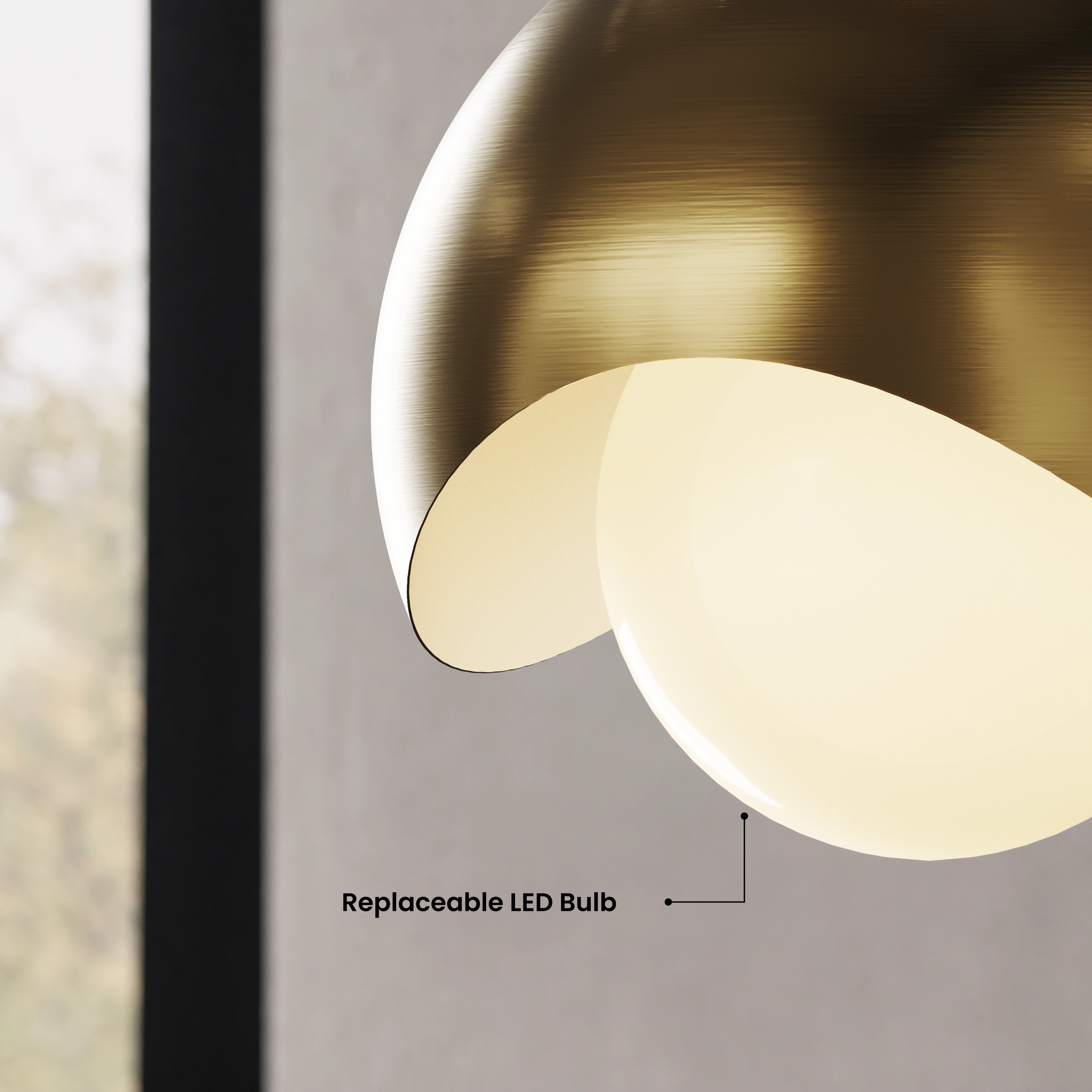 Diana gold globe pendant and crystal accent light in warm white by a bed, Warm White 3000K callout