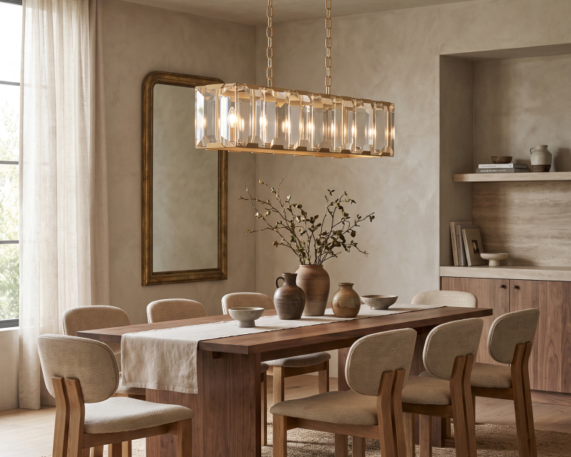 Angelica chandelier above a dining table