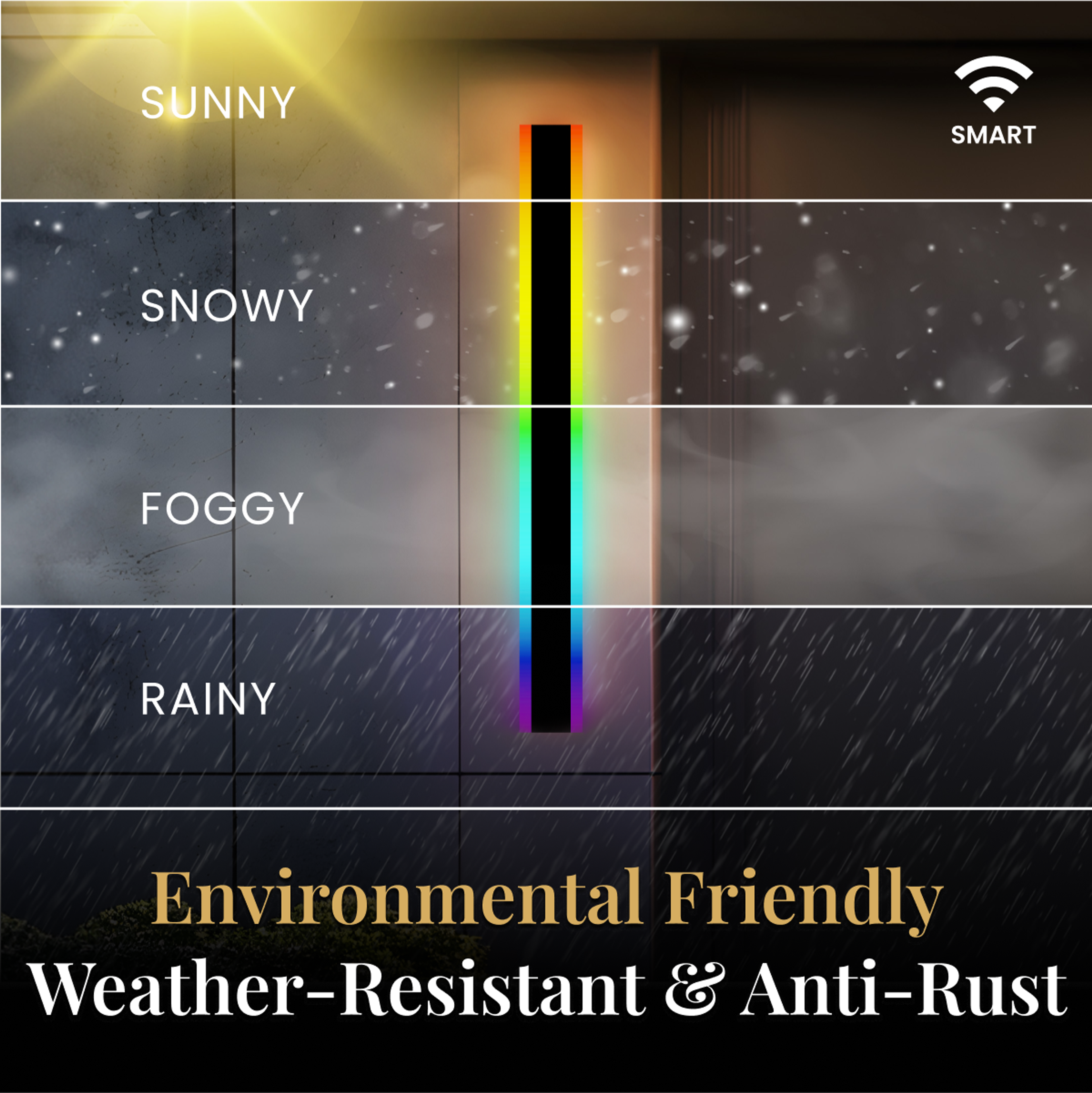 Haylen RGB LED bar light shown weather-resistant and anti-rust across sunny, snowy, foggy and rainy conditions