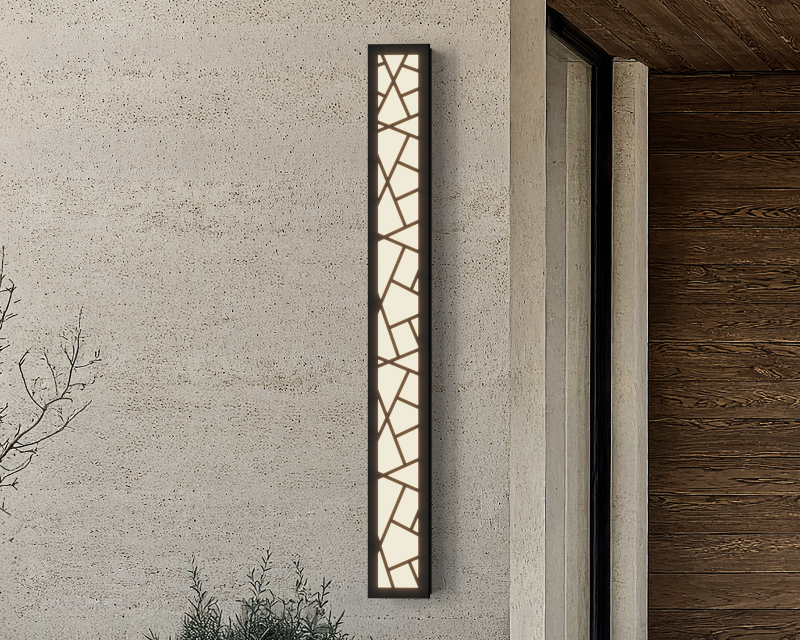Strip wall lights on a facade