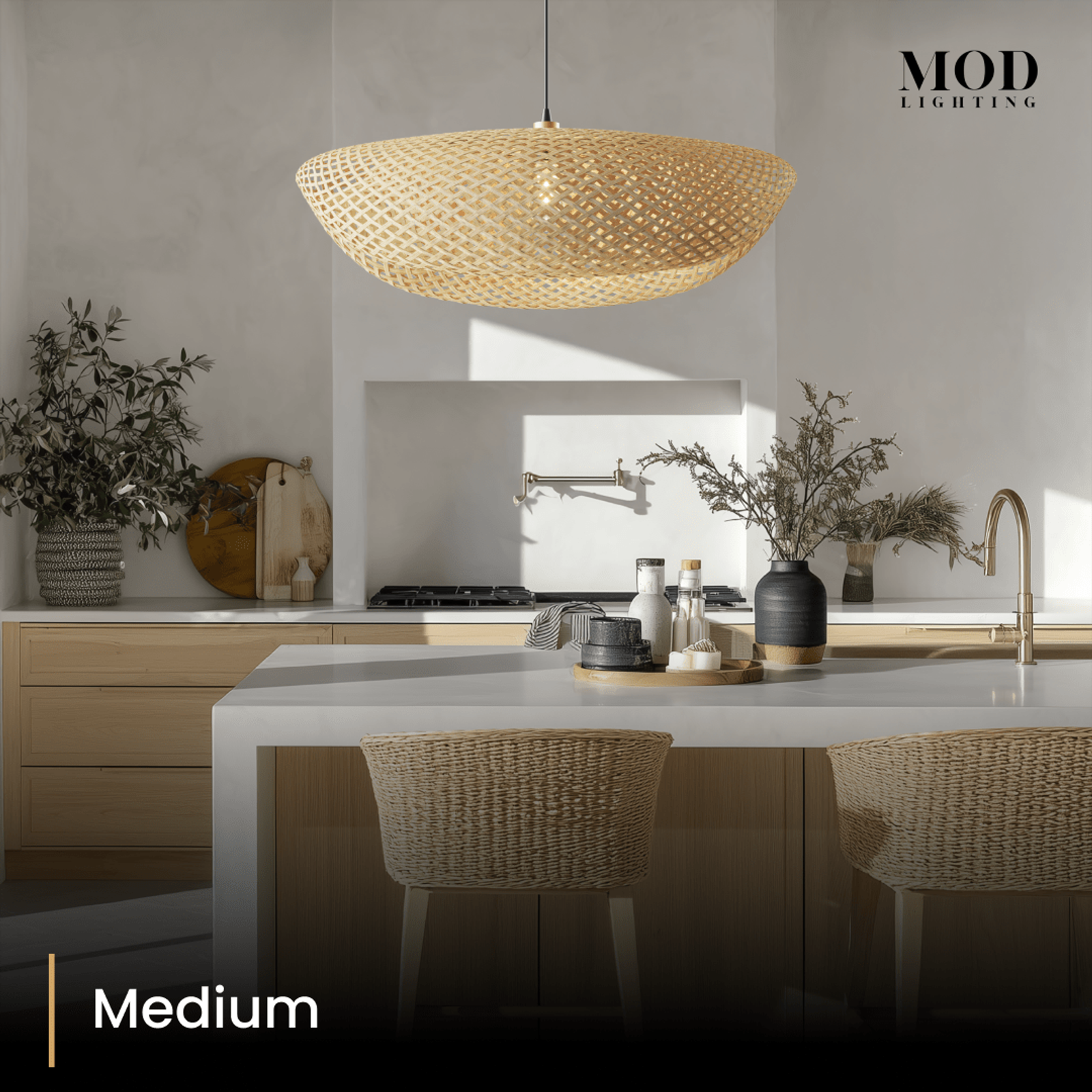 Liora · Wide Hand-Knit Bamboo Chandelier | MOD LIGHTING