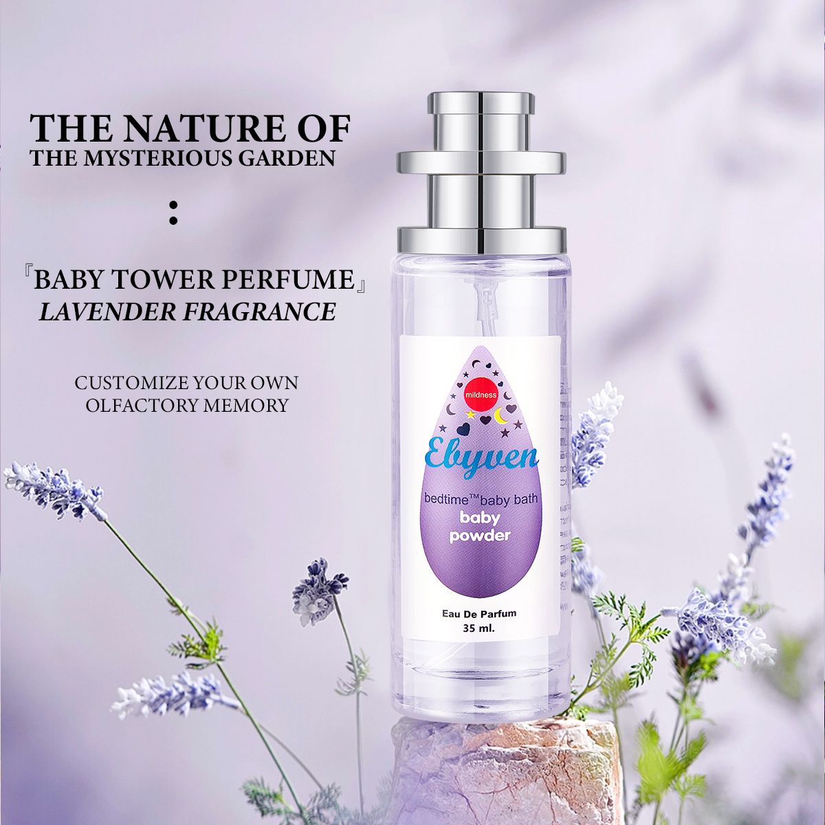 EBYVEN Pagoda 35ml perfume bottle for hotel, car supply and gift buyers