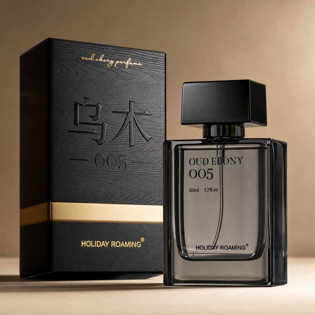 Holiday Roaming Oud Ebony 005 men's oud perfume with presentation box