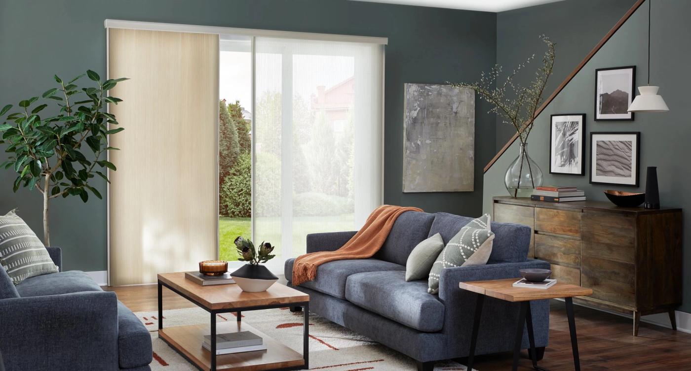 Honeycomb Cellular Vertical Shades in Living Area