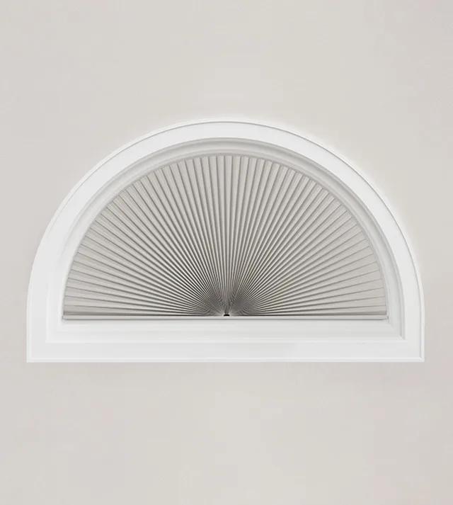Custom Shaped Cellular Shades in a Half-Circle Window