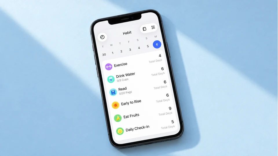 Ticktick displayed on a phone.