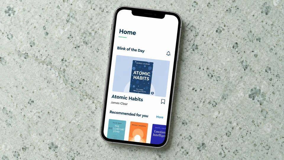 Blinkist: Book Summaries Daily displayed on a phone.