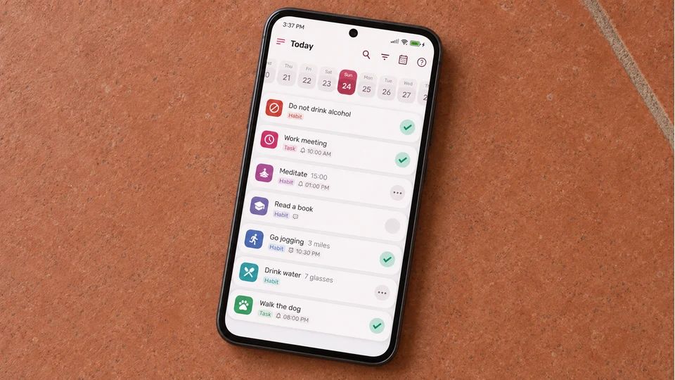 HabitNow app screen displayed on a phone.