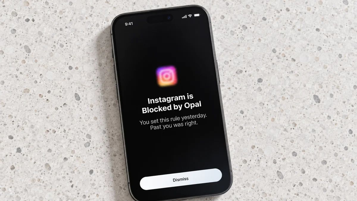 Opal's blocked-app screen on a phone.