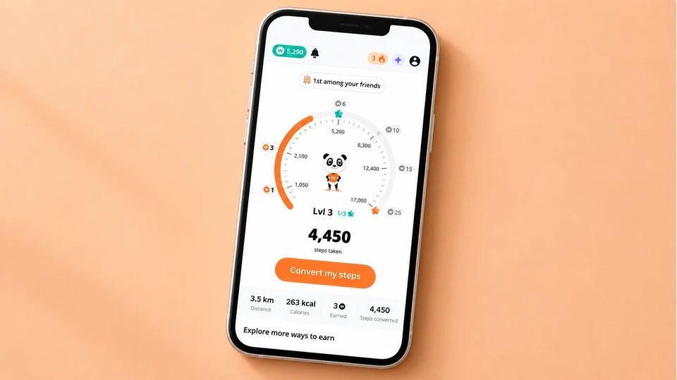 WeWard - Walking Rewards App app screen displayed on a phone.