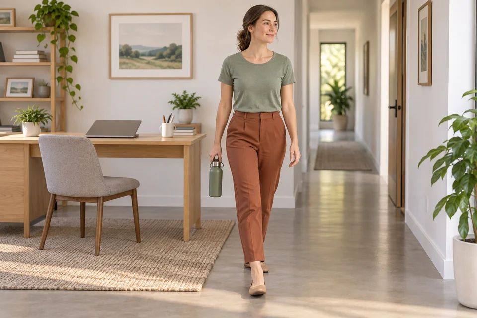 Finish with a short walk away from the desk.