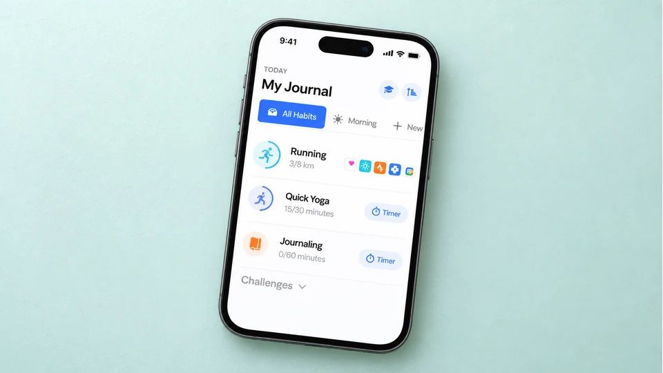 Habitify app screen displayed on a phone.