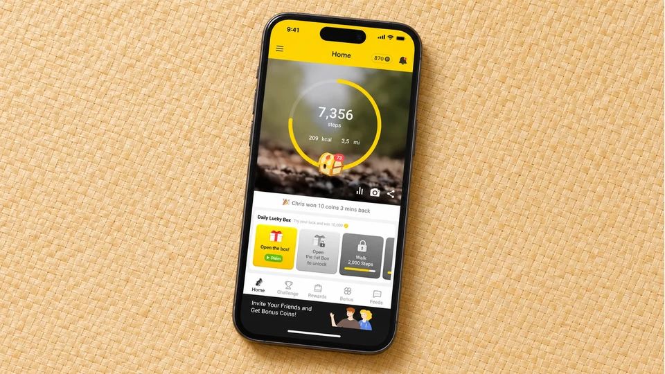 CashWalk - Daily Step Counter app screen displayed on a phone.