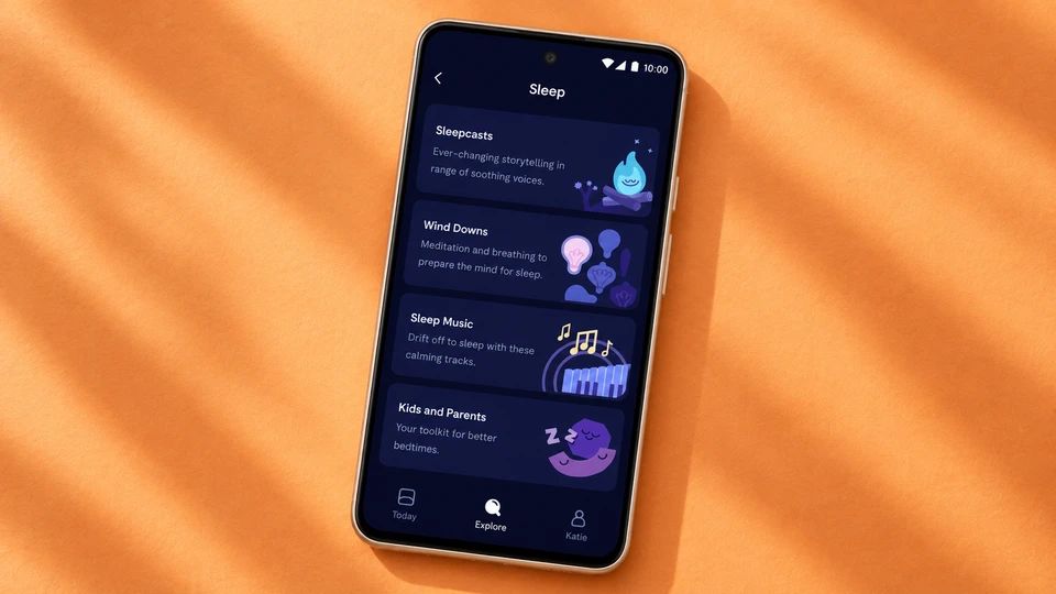 Headspace: Sleep & Meditation displayed on a phone.