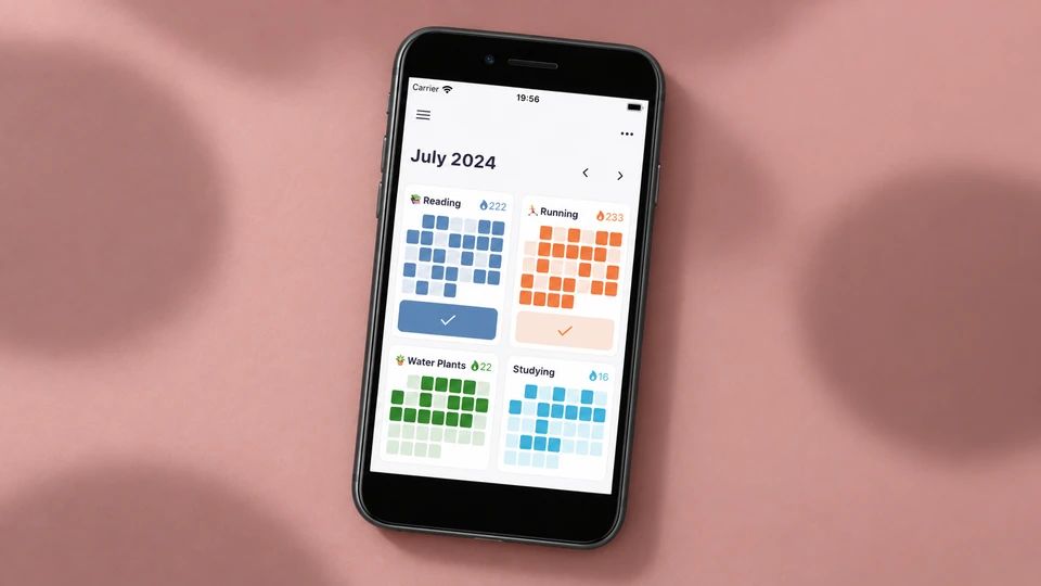 Dots - Widget Habit Tracker displayed on a phone.