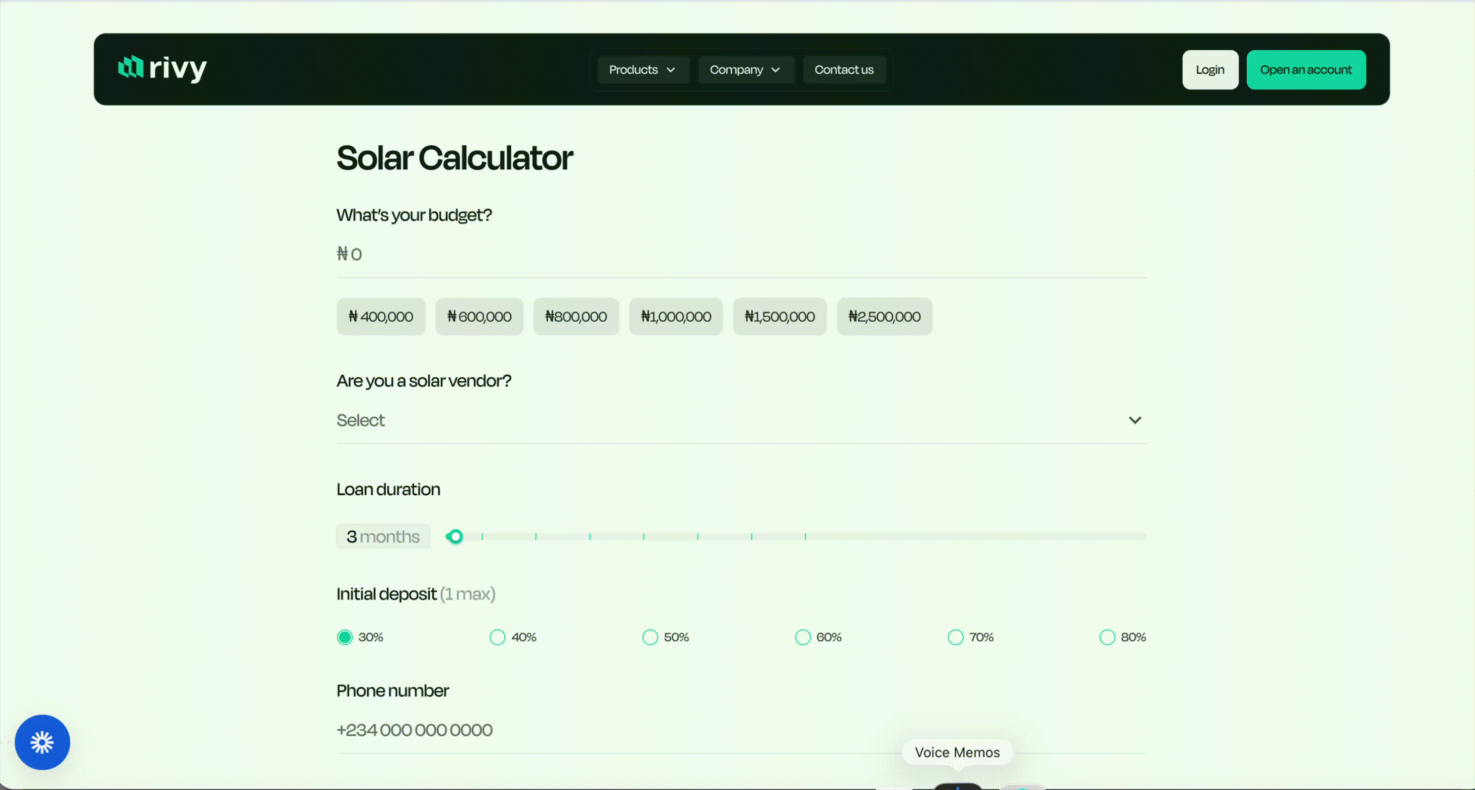 New Solar Calculator Flow