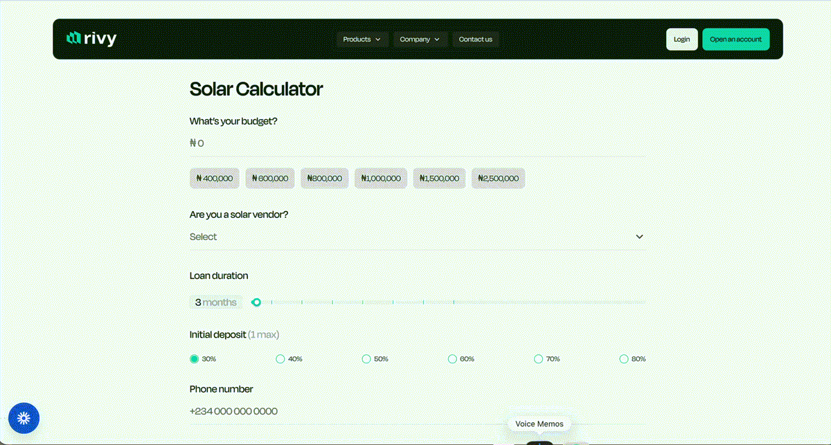 New Solar Calculator Flow