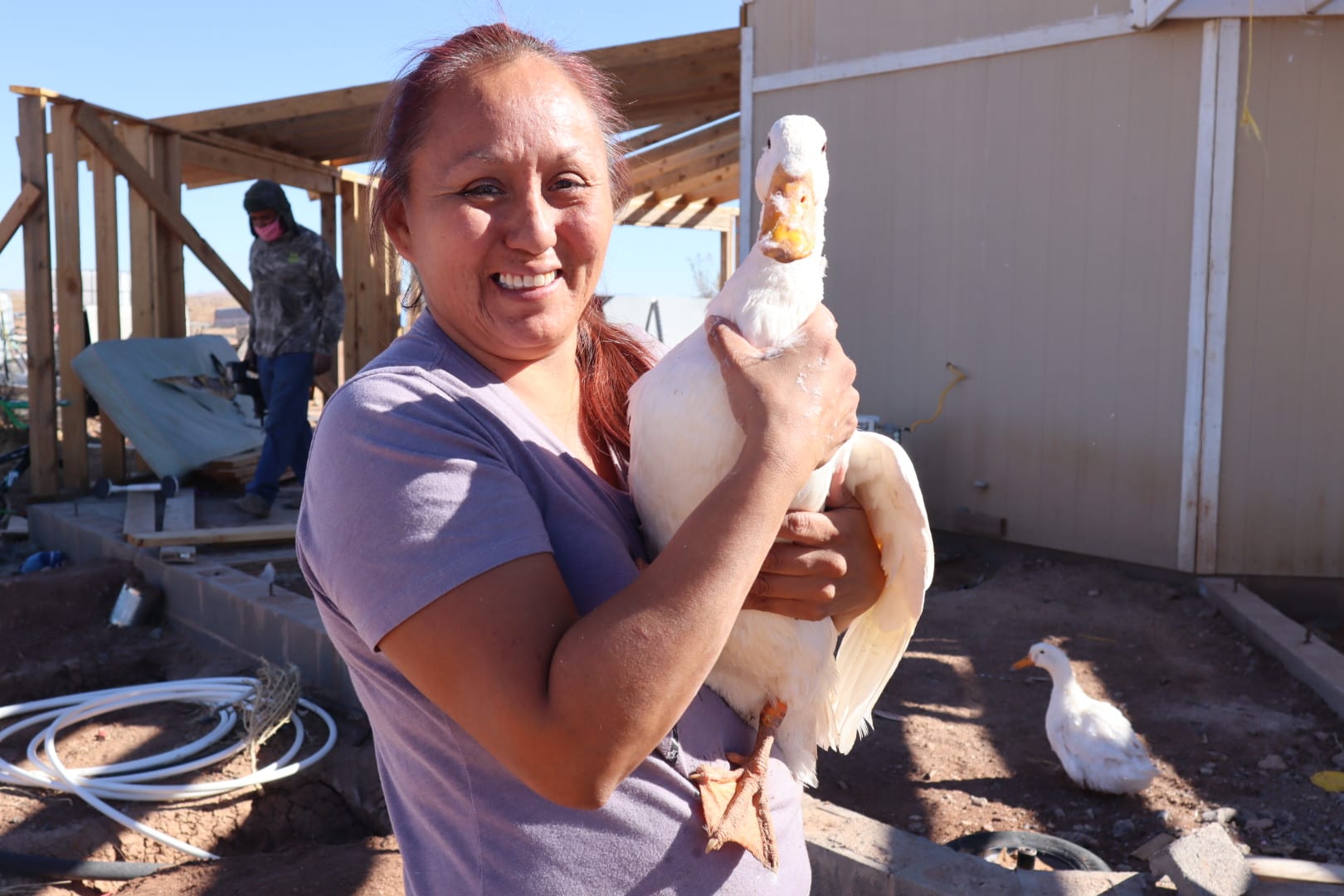 woman with goose
