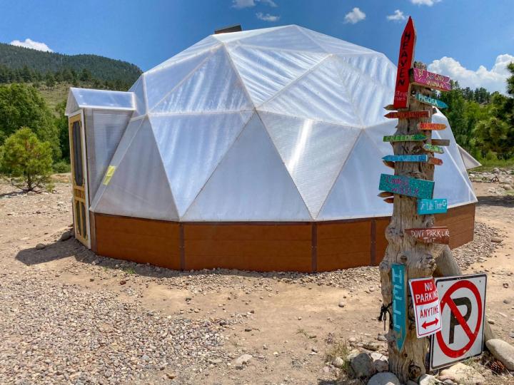 Outside of Rachel's She Shed Greenhouse