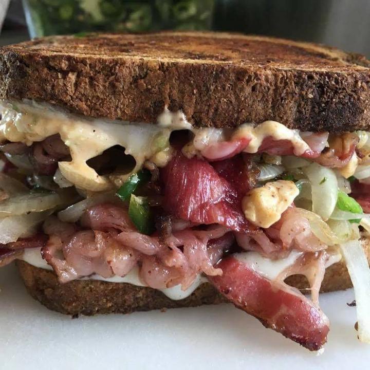 Stacked Corned Beef Sandwich