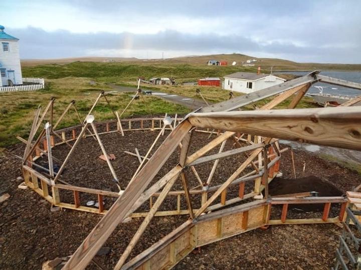 second greenhouse construction first row of struts