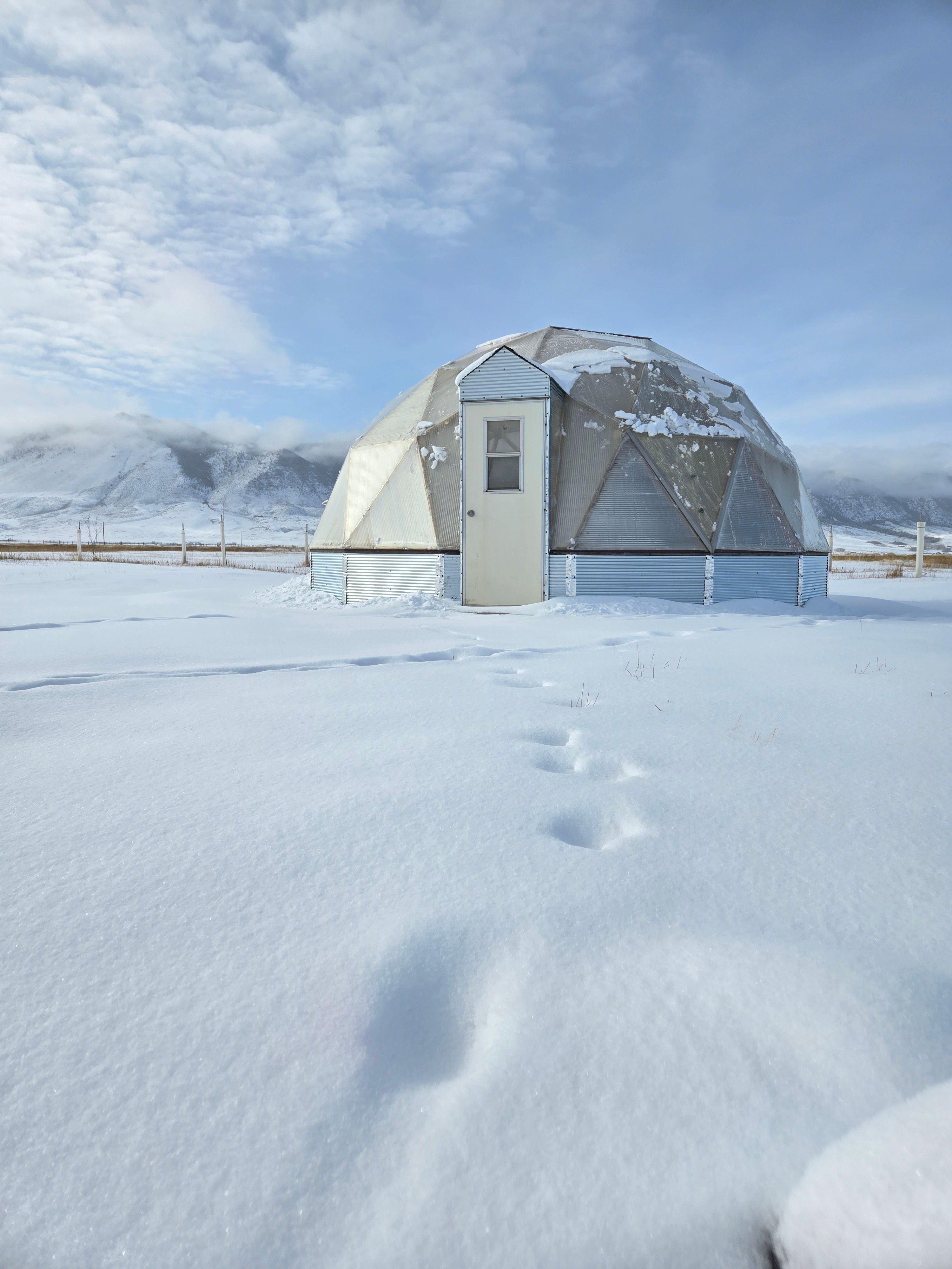 Wyoming growing dome in the snow