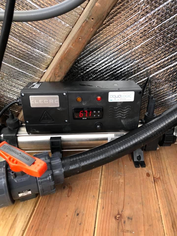 in-line heater for greenhouse pond
