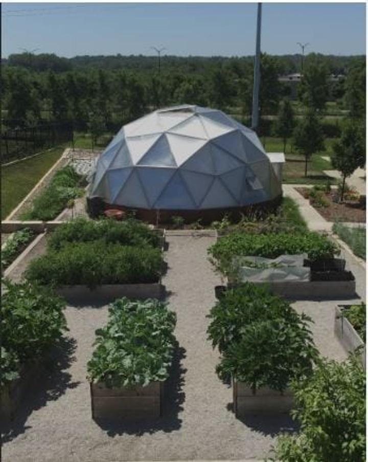 Central Iowa Homeless Shelter Growing Dome Greenhouse