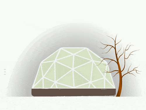 wind blowing over a Growing Dome greenhouse