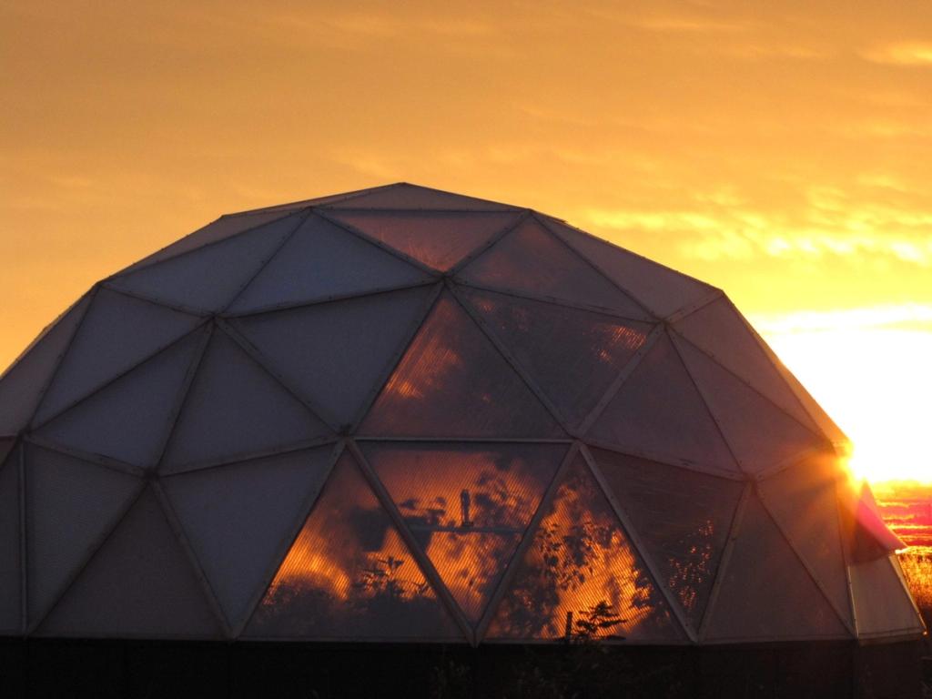 Growing Dome during sunset Summer Solstice