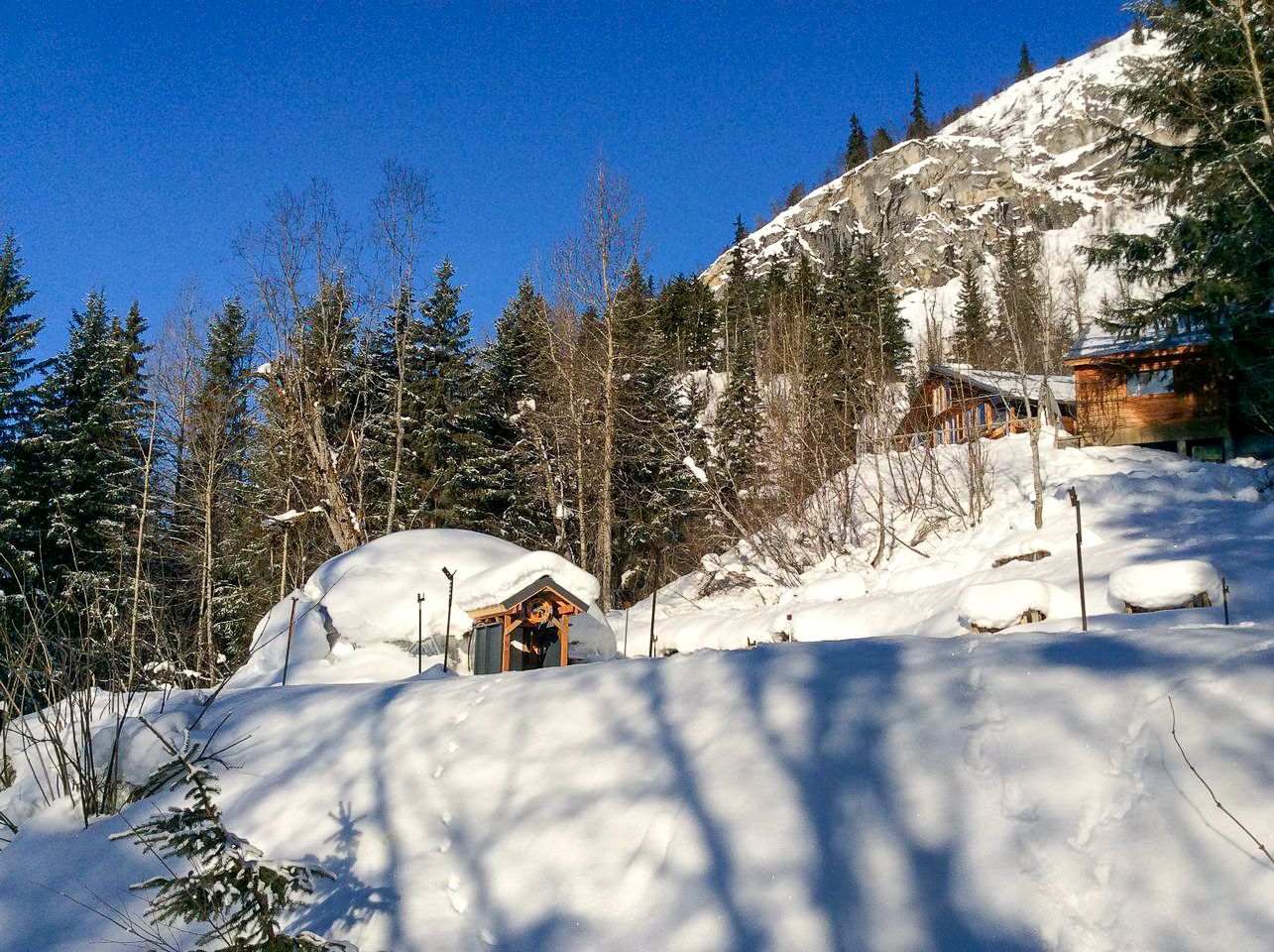 Growing Dome greenhouse in European alpine snow