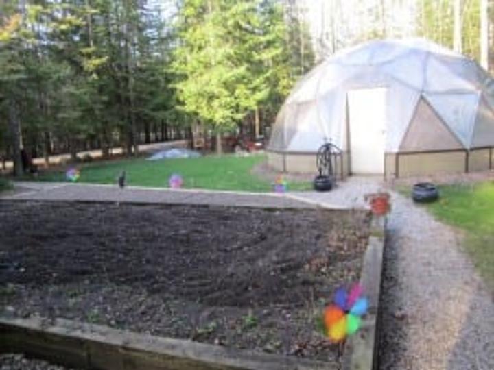 Exterior of Growing Dome Greenhouse in Michigan