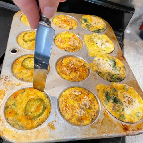 run a knife around the edges to release the egg bites