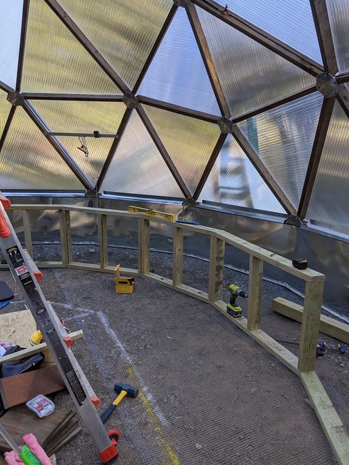 inside diy greenhouse