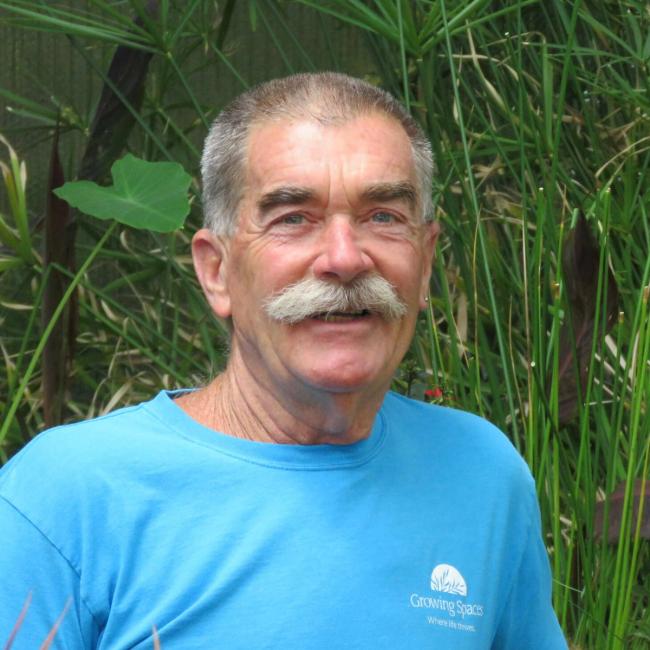 Portrait of Growing Spaces' Educator and Customer Success Advisor, Richard Miller, inside a 33' Growing Dome.