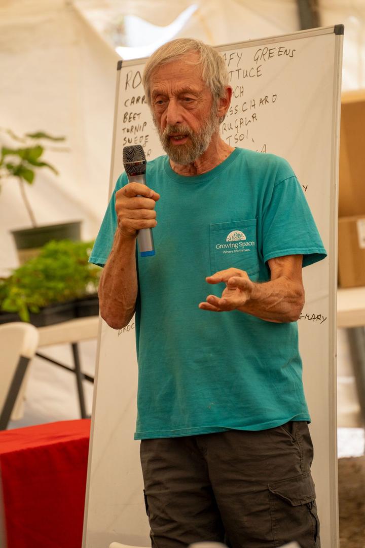 Growing Spaces Founder, Udgar Parsons. presents at the 2024 Customer Appreciation Event