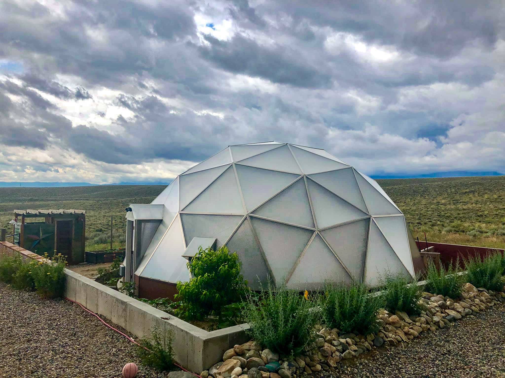 Growing Dome greenhouse in the desert