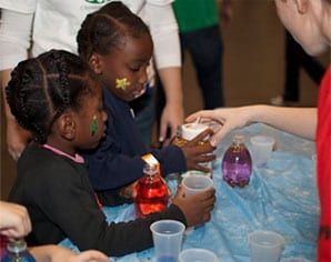 Children partaking in hoilday crafts