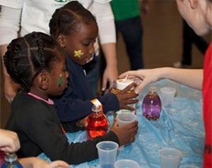 Children partaking in hoilday crafts