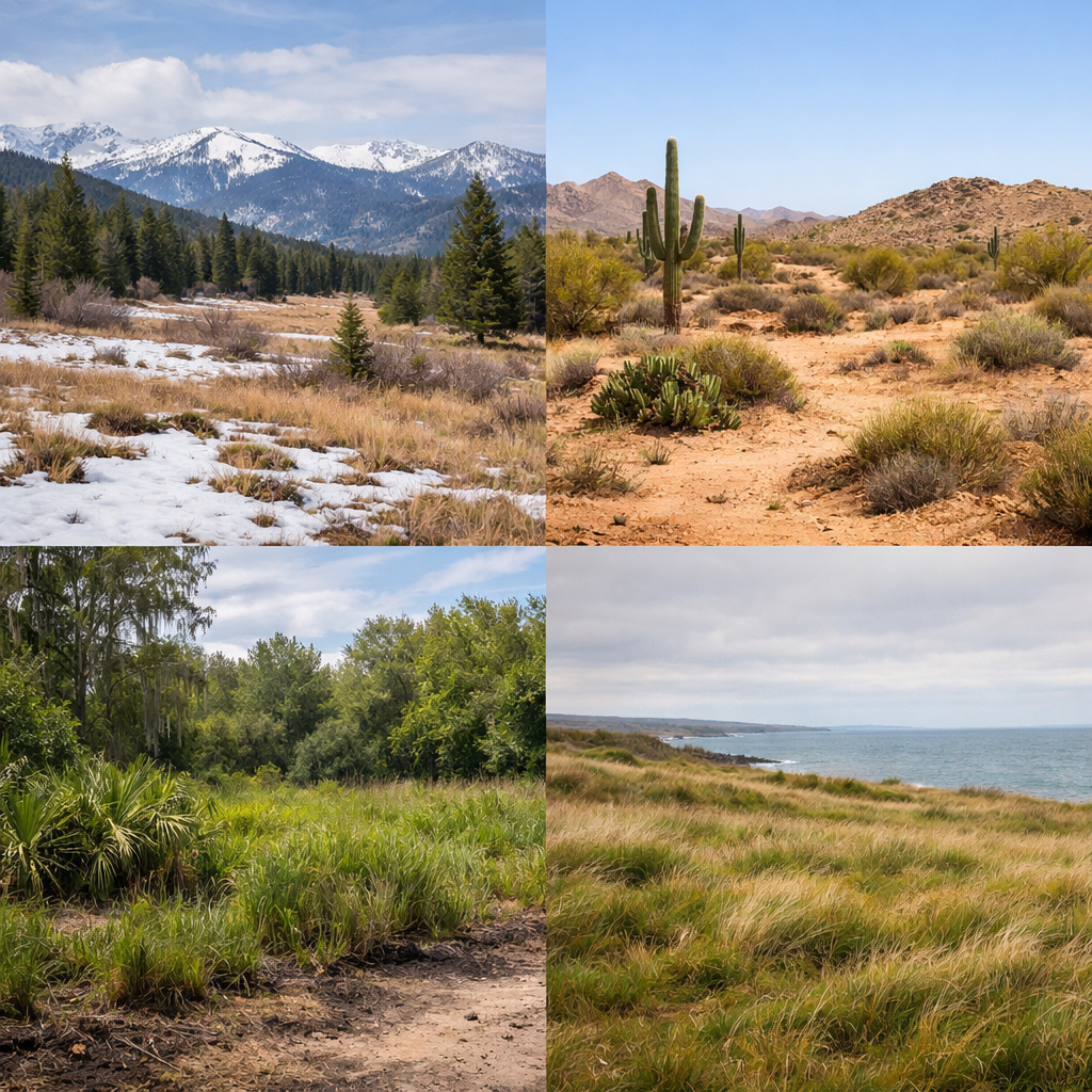 Image of four common challenging growing environments