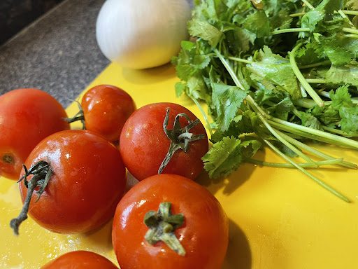 tomatoes on a cutting board